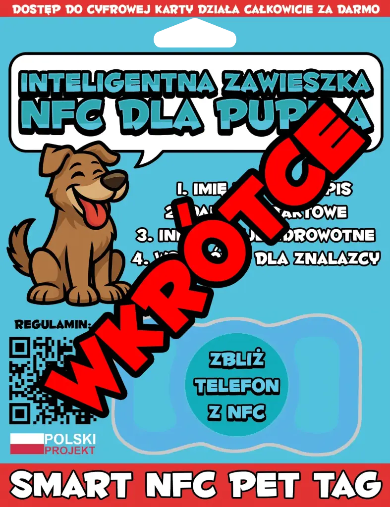 INTELIGENTNA ZAWIESZKA NFC DLA PUPILA (na szelki)